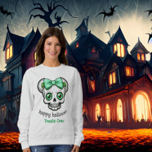 Halloween Skull Green Bow personaliseren