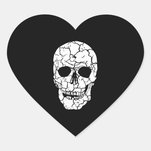 Halloween skull hart sticker (Voorkant)