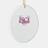 Halloween Skull Heart Hands Skeleton Beanie Design Keramisch Ornament (Rechts)