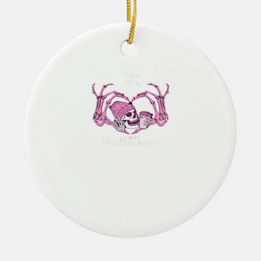 Halloween Skull Heart Hands Skeleton Beanie Design Keramisch Ornament (Voorkant)