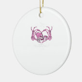 Halloween Skull Heart Hands Skeleton Beanie Design Keramisch Ornament (Links)