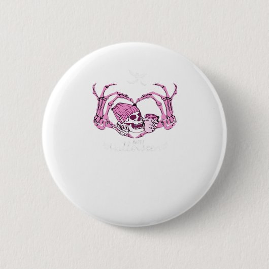 Halloween Skull Heart Hands Skeleton Beanie Design Ronde Button 5,7 Cm (Voorkant)