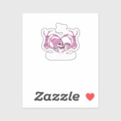 Halloween Skull Heart Hands Skeleton Beanie Design Sticker (Vel)