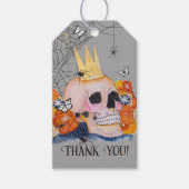Halloween Skull Herfst Floral Spider Web Dank u Cadeaulabel (Voorkant)