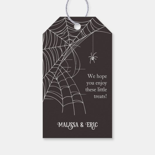 Halloween Skull Herfst Floral Spider Web Dank u Cadeaulabel (Achterkant)