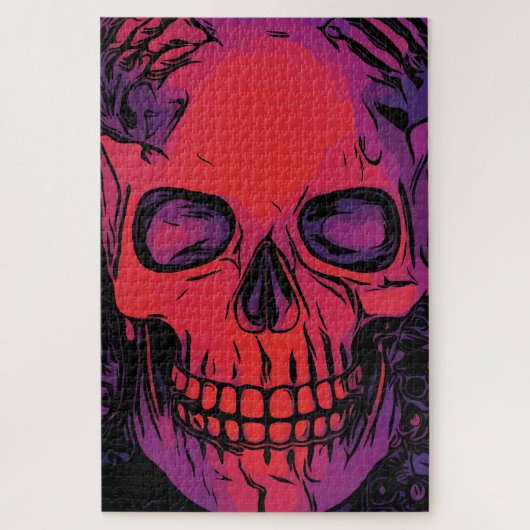 Halloween Skull Illustratie Jigsaw Puzzel (Verticaal)