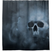 Halloween Skull in Smoke Cloud Shower Curtain Douchegordijn (Voorkant)