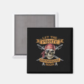 Halloween Skull Laat De Pirate Shenanigans Beginne Magneet (Voorkant / Achterkant)