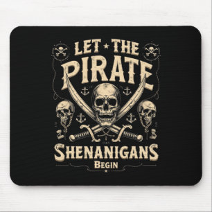 Halloween Skull Laat De Pirate Shenanigans Beginne Muismat