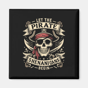 Halloween Skull laat de piraten Shenanigans beginn Magneet