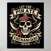 Halloween Skull laat de piraten Shenanigans beginn Poster (Voorkant)