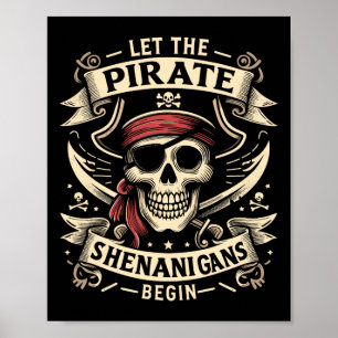 Halloween Skull laat de piraten Shenanigans beginn Poster