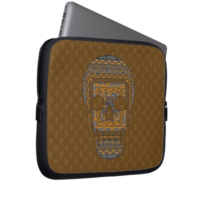 Halloween Skull-laptop Hoesje Laptop Sleeve (Voorkant Rechts)