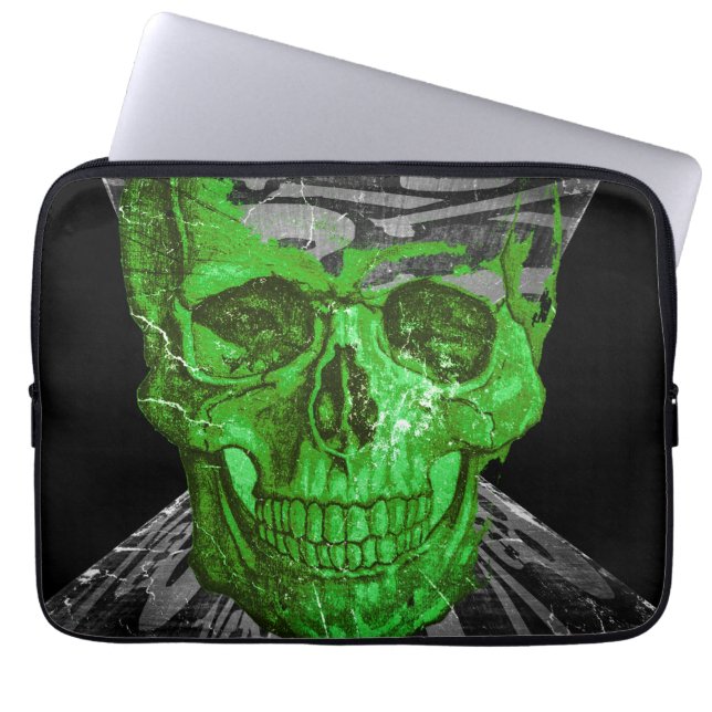Halloween Skull Laptop Sleeve (Voorkant)