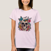 Halloween skull, life and death dance in harmony t-shirt (Voorkant)