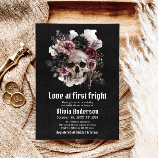 Halloween Skull Love bij het eerste schrik Vrijgez Kaart