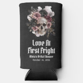 Halloween Skull Love bij het eerste schrik Vrijgez Seltzer Blikjeskoeler (Voorkant)