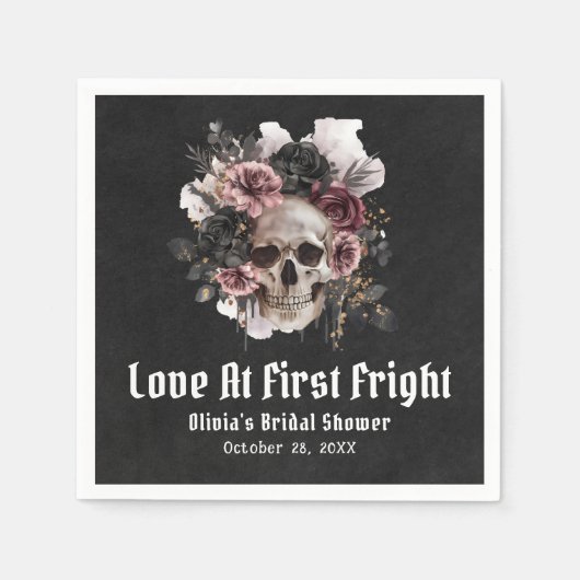 Halloween Skull Love bij het eerste schrik Vrijgez Servet (Voorkant)
