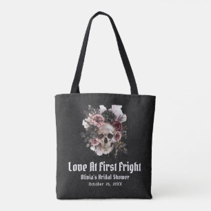 Halloween Skull Love bij het eerste schrik Vrijgez Tote Bag