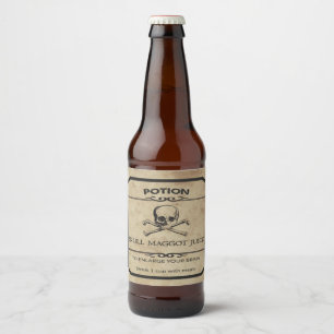 Halloween Skull Maggot Juice Apothecary Beer Label Bier Etiket