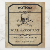 Halloween Skull Maggot Juice Apothecary Wijnlabel Wijn Etiket (Enkel label)