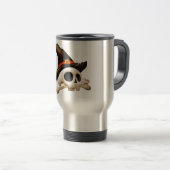 Halloween Skull met bot- en heks-Pet Reisbeker (Voorkant rechts)