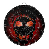 Halloween Skull met goochelvuur Dartbord (Voorkant)