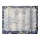 Halloween Skull met kroon en uil Notitieblok (Voorkant)