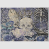 Halloween Skull met kroon en uil Tissuepapier (Voorkant)