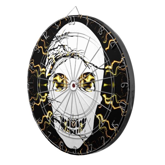 Halloween Skull met magisch licht Dartbord (Voorkant Rechts)