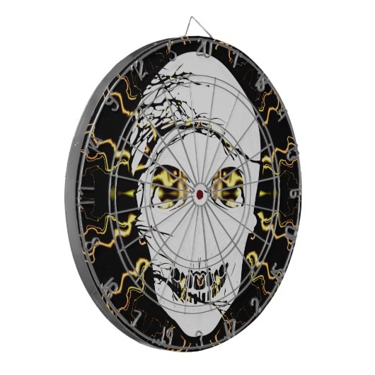 Halloween Skull met magisch licht Dartbord (Voorkant Links)