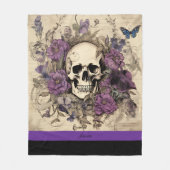Halloween Skull Name Fleece Deken (Voorkant)