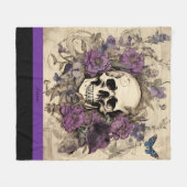 Halloween Skull Name Fleece Deken (Voorkant (Horizontaal))