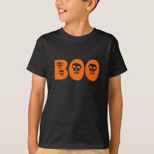 Halloween Skull Oranje "Boo" T-shirt
