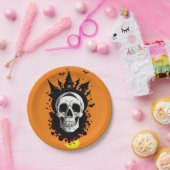 Halloween skull papieren bordje (Feest)