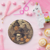 Halloween skull papieren bordje (Feest)