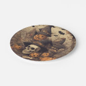 Halloween skull papieren bordje (Gekanteld)