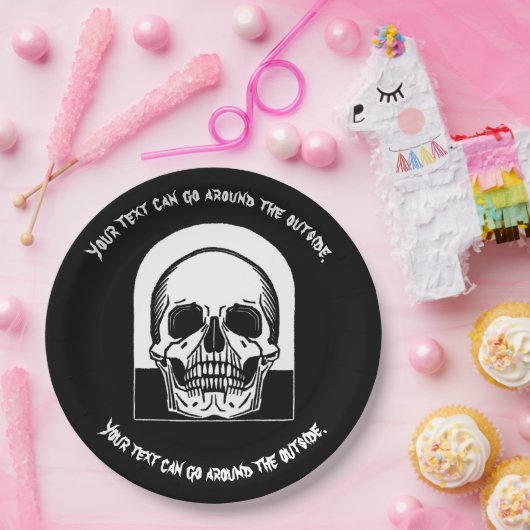 HALLOWEEN SKULL  PAPIEREN BORDJE (Feest)