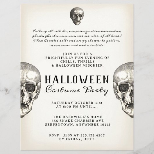  Halloween Skull Party Flyer (Voorkant)