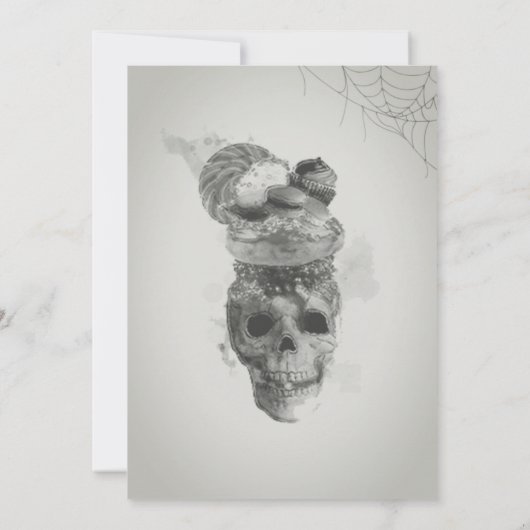 Halloween Skull Party Invitation Kaart (Achterkant)