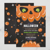 Halloween Skull Party Neon Zwart Gotische Ogen Kaart (Voorkant / Achterkant)