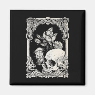 Halloween Skull Pastel Gothic Flower Gothic Floral Magneet