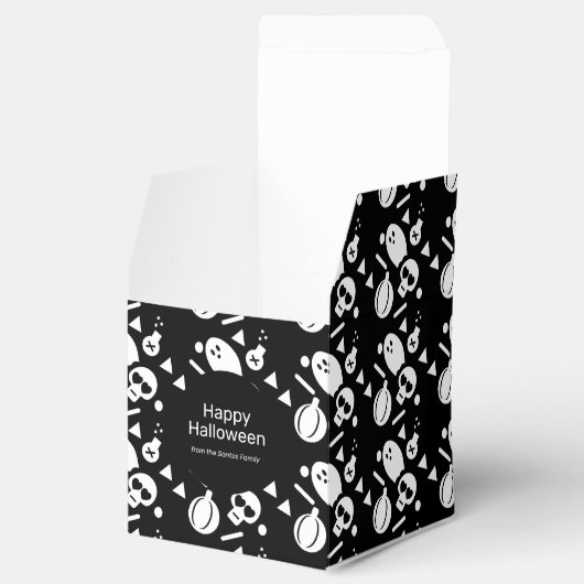 Halloween Skull Pattern Trick or treat Snoep Bedankdoosjes (Geopend)