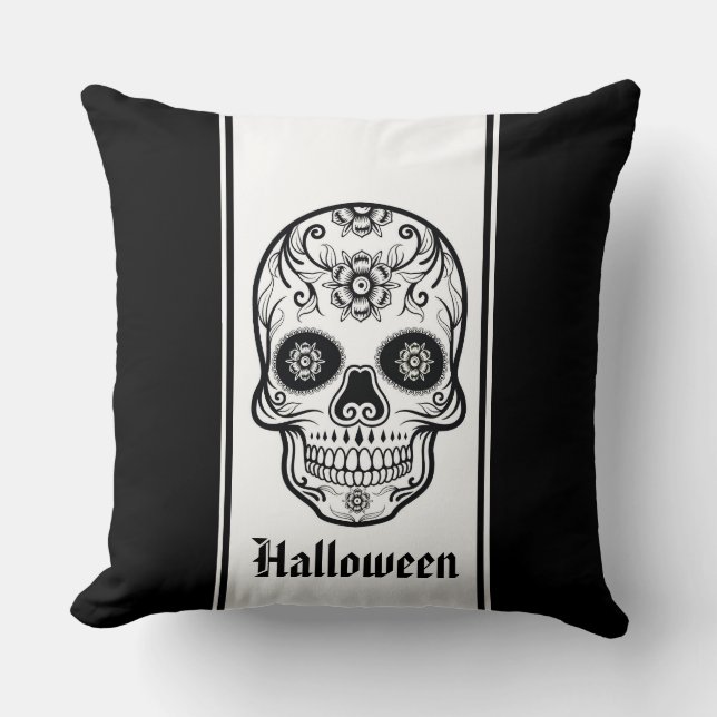Halloween Skull Pillow Kussen (Voorkant)