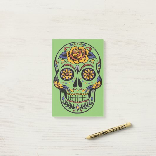 Halloween Skull Post-it® Notes (Op bureau)