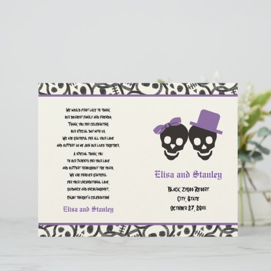 Halloween skull-programma voor zwarte en paarse br (Staand voorkant)