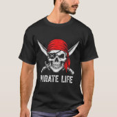 Halloween Skull Rate Of The Caribbean Costume Men  T-shirt (Voorkant)