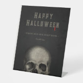 Halloween Skull Reclamebord Met Voetstuk (Voorkant)