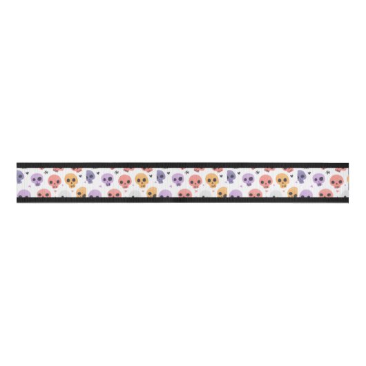 Halloween Skull Ribbon Grosgrain Lint (Voorkant)