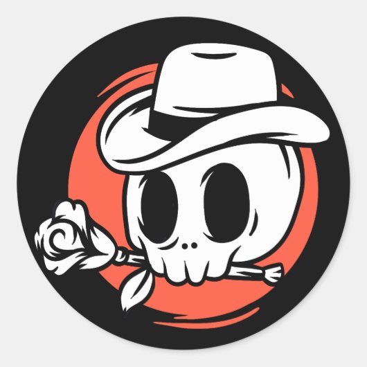 Halloween Skull Ronde Sticker (Voorkant)